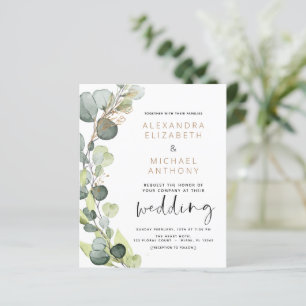 Begroting Eucalyptus Greenery Wedding Invitations