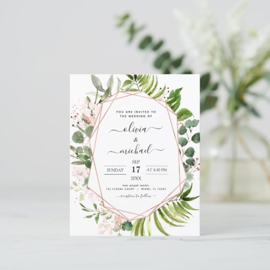 Begroting Eucalyptus Greenery Wedding Invitations (Staand voorkant)