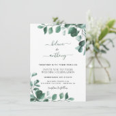 Begroting Eucalyptus Greenery Wedding Invitations Aankondiging (Staand voorkant)