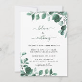 Begroting Eucalyptus Greenery Wedding Invitations Aankondiging (Voorkant)