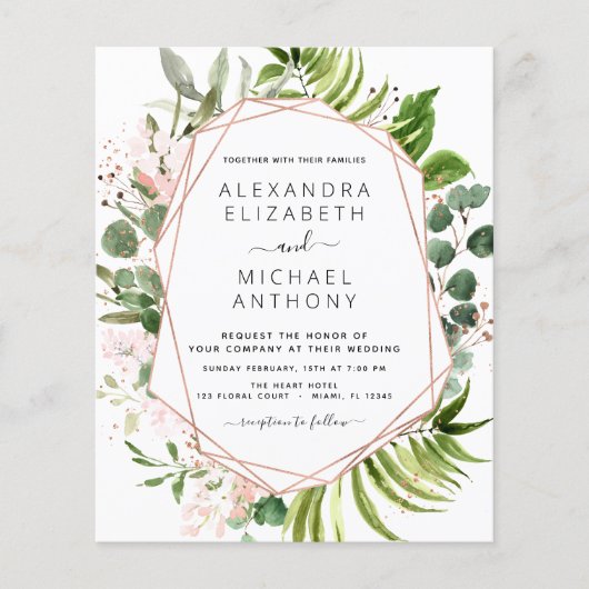 Begroting Eucalyptus Greenery Wedding Invitations Flyer (Voorkant)