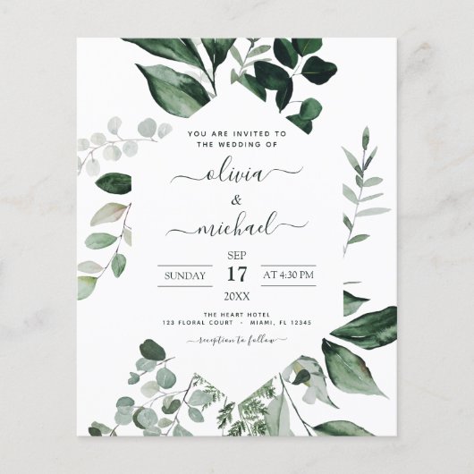 Begroting Eucalyptus Greenery Wedding Inviting Fly Flyer (Voorkant)