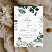Begroting Eucalyptus Greenery Wedding Inviting Fly Flyer