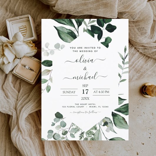 Begroting Eucalyptus Greenery Wedding Inviting Fly Flyer
