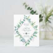 Begroting Eucalyptus Greenery Wedding Modern Invit (Staand voorkant)