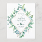 Begroting Eucalyptus Greenery Wedding Modern Invit (Voorkant)