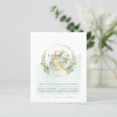Begroting Eucalyptus Greenery Wedding QR CODE Invi (Staand voorkant)