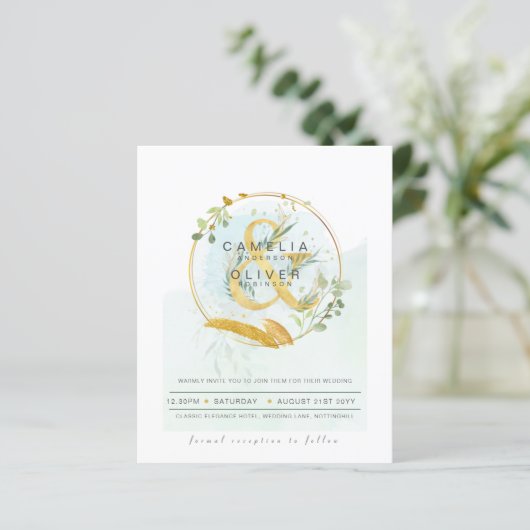 Begroting Eucalyptus Greenery Wedding QR CODE Invi (Staand voorkant)