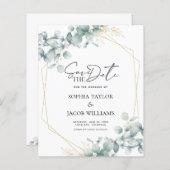 Begroting Eucalyptus Greenery Wedding Save the Dat (Voorkant / Achterkant)