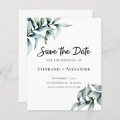 Begroting Eucalyptus Greenery Wedding Save the Dat (Voorkant / Achterkant)