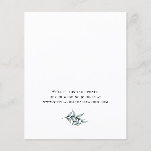 Begroting Eucalyptus Greenery Wedding Save the Dat (Achterkant)