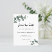 Begroting Eucalyptus Greenery Wedding Save the Dat (Staand voorkant)