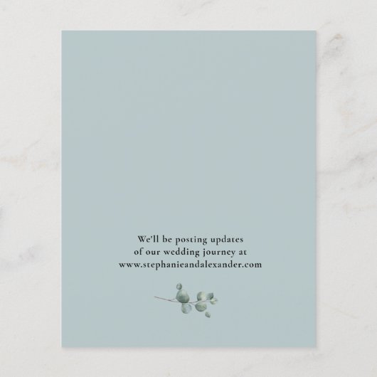 Begroting Eucalyptus Greenery Wedding Save the Dat (Achterkant)