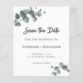 Begroting Eucalyptus Greenery Wedding Save the Dat