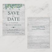 Begroting Eucalyptus Greenery Wedding Save the Dat Notitiekaartje (Voorkant / Achterkant)