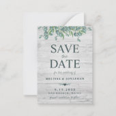 Begroting Eucalyptus Greenery Wedding Save the Dat Notitiekaartje (Voorkant)