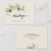 Begroting Eucalyptus Hand-Lettered Wedding Dank u Notitiekaartje (Voorkant / Achterkant)