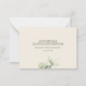 Begroting Eucalyptus Hand-Lettered Wedding Dank u Notitiekaartje (Achterkant)