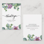 Begroting Eucalyptus Hand-Lettered Wedding Dank u Notitiekaartje (Voorkant / Achterkant)