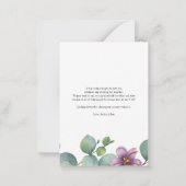 Begroting Eucalyptus Hand-Lettered Wedding Dank u Notitiekaartje (Achterkant)