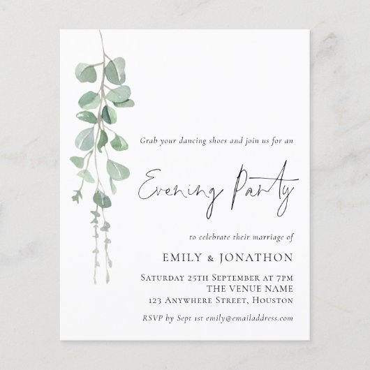 Begroting Eucalyptus Informal Weddenschap (Voorkant)