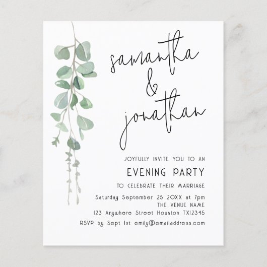 Begroting Eucalyptus Informal Weddenschappen Eveni (Voorkant)