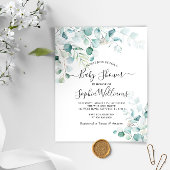 Begroting Eucalyptus laat Baby shower-uitnodiging 