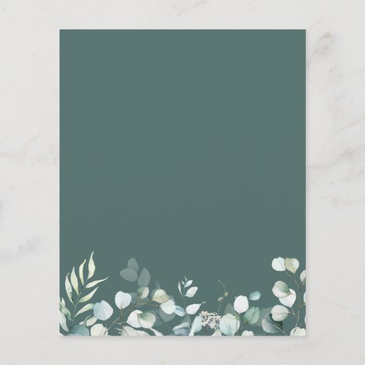 Begroting Eucalyptus laat Baby shower-uitnodiging  (Achterkant)