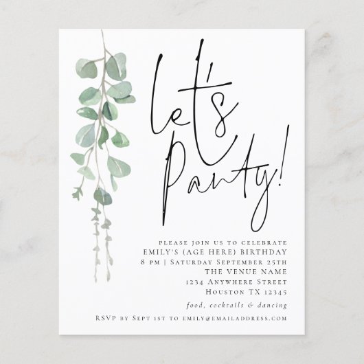 Begroting Eucalyptus laat partij om het even welke (Voorkant)