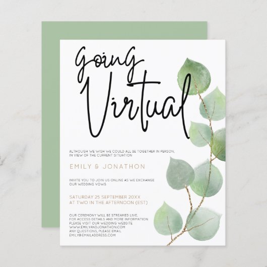 Begroting Eucalyptus laat script virtuele bruiloft (Voorkant / Achterkant)