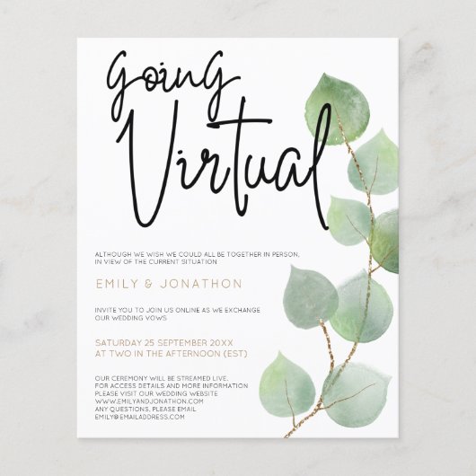 Begroting Eucalyptus laat script virtuele bruiloft (Voorkant)