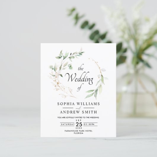 Begroting Eucalyptus Leaves & Gold Rustic Wedding (Staand voorkant)