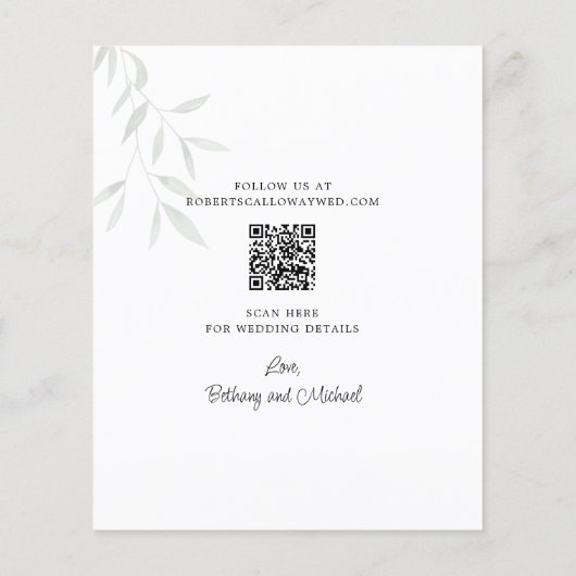 Begroting Eucalyptus Leaves Wedding Save the Date (Achterkant)