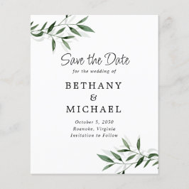 Begroting Eucalyptus Leaves Wedding Save the Date