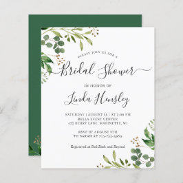 Begroting Eucalyptus leest Bridal Shower-uitnodigi