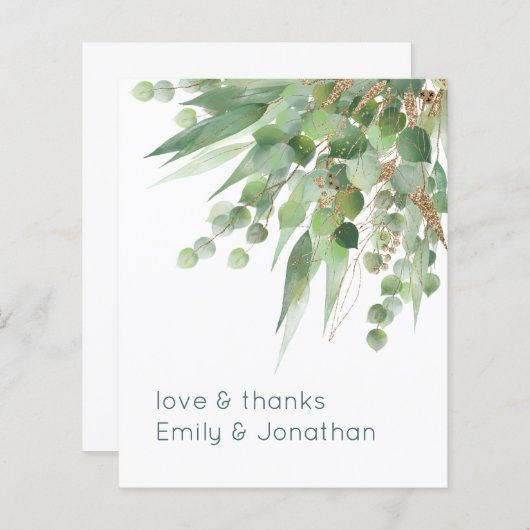 Begroting Eucalyptus leet bruiloft Hartelijk dank (Voorkant / Achterkant)