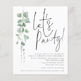 Begroting Eucalyptus Lets Party 21st Birthday Invi