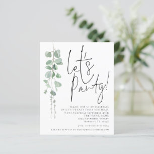 Begroting Eucalyptus Lets Party 21st Birthday Invi