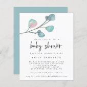 Begroting Eucalyptus Moderne uitnodiging tot Baby  (Voorkant / Achterkant)