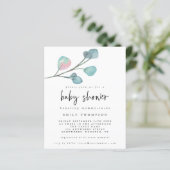 Begroting Eucalyptus Moderne uitnodiging tot Baby  (Staand voorkant)