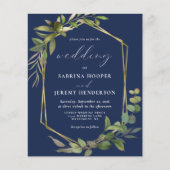 Begroting Eucalyptus Olive Greenery Navy Blue Wedd (Voorkant)