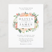 Begroting Eucalyptus Peach Waterverf Floral Weddin (Voorkant)