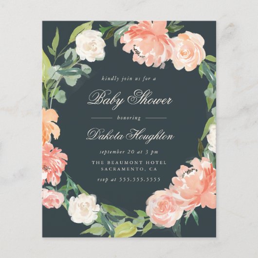 Begroting Eucalyptus & Peonies Gray Baby shower (Voorkant)