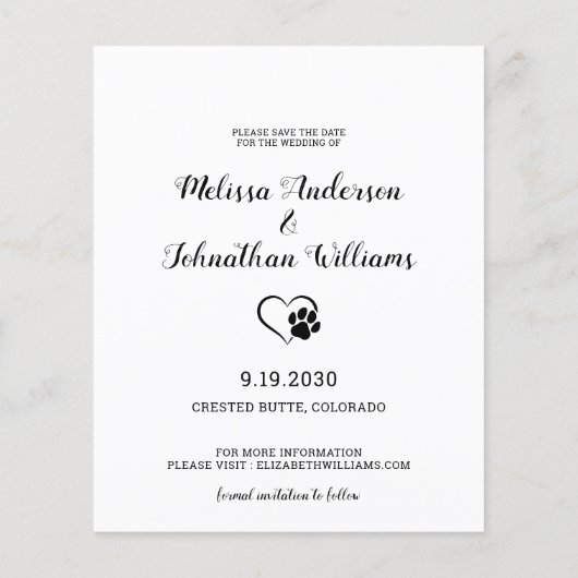 Begroting Eucalyptus Pet Wedding Dog bewaart de da (Achterkant)