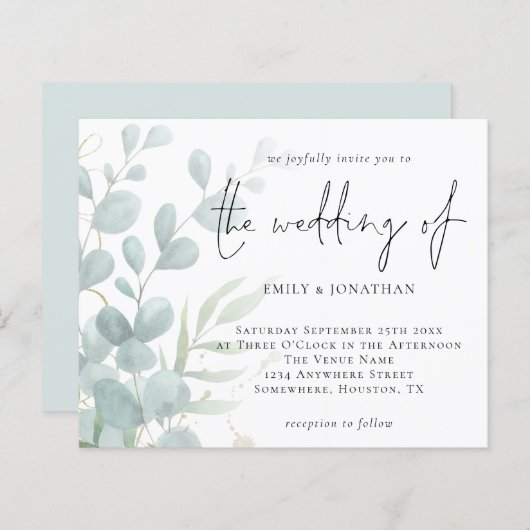 Begroting Eucalyptus Powder Blue Weddenschap (Voorkant / Achterkant)