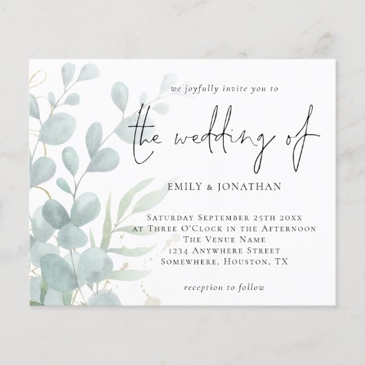 Begroting Eucalyptus Powder Blue Weddenschap (Voorkant)