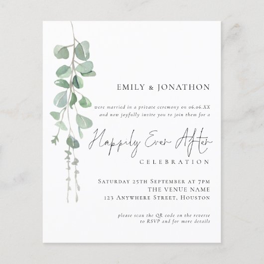 Begroting Eucalyptus QR-bruiloft wordt altijd en o (Voorkant)