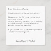 Begroting Eucalyptus QR Code Boho Weddenschap Vierkante Visitekaartje (Achterkant)