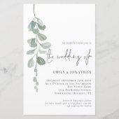 Begroting Eucalyptus QR-code bruiloften uitnodigen (Voorkant)