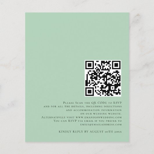 Begroting Eucalyptus QR-code bruiloften uitnodigen (Achterkant)